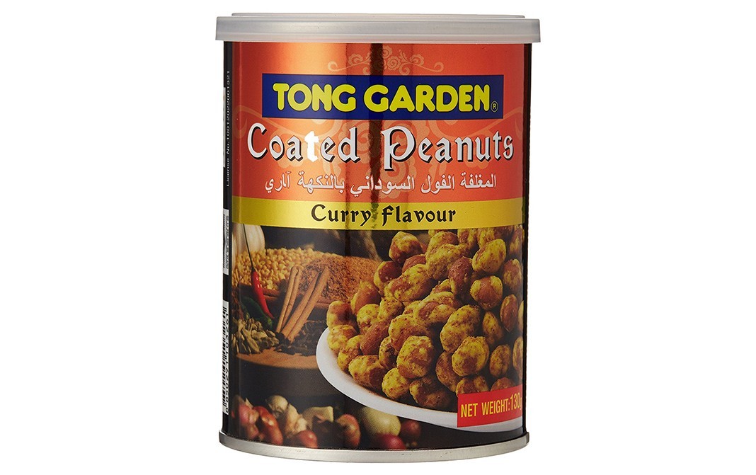 Tong Garden Coated Peanuts Curry Flavour   Tin  130 grams